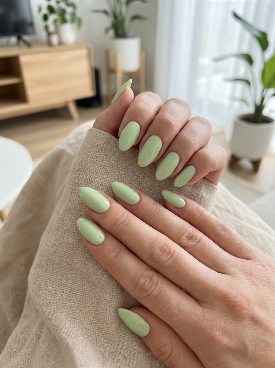 Pistachio Almond Nails